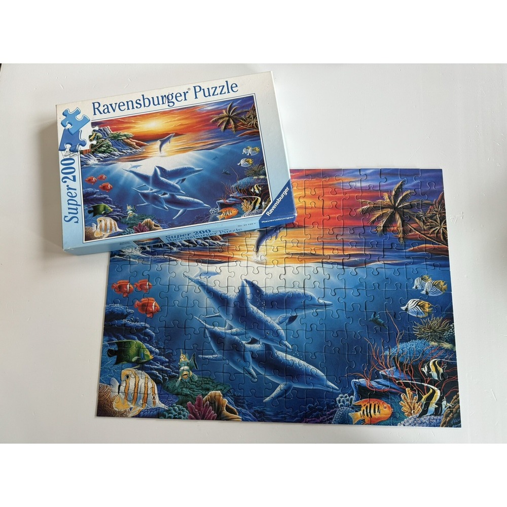 Ravensburger South Seas Super 200 Jigsaw Puzzle 127399 Dolphins Ocean Fish‎